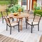 Natural Acacia Wood Round Outdoor Dining Table with Umbrella Hole